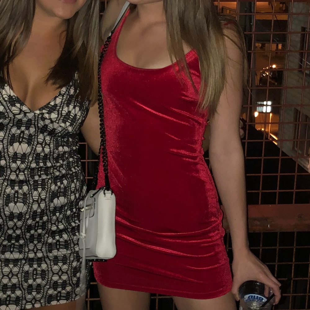 AKIRA Red Velvet Mini Dress
